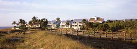 Framed Houses on the beach, Gasparilla Island, Florida, USA Print