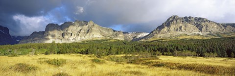 Framed Clouds over mountains, Many Glacier valley, US Glacier National Park, Montana, USA Print