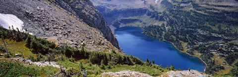 Framed High angle view of a lake, Hidden Lake, US Glacier National Park, Montana, USA Print