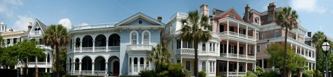 Framed Houses along Battery Street, Charleston, South Carolina Print