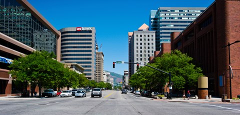 Framed Downtown Salt Lake City, Salt Lake City, Utah Print