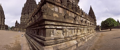 Framed Carving Details on 9th century Hindu temple, Indonesia Print