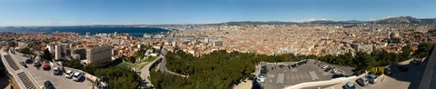 Framed High angle view of a city, Marseille, Bouches-Du-Rhone, Provence-Alpes-Cote D&#39;Azur, France Print