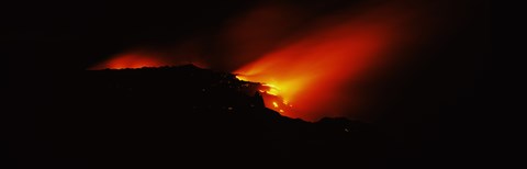 Framed Lava into ocean, Kilauea, Hawaii, USA Print