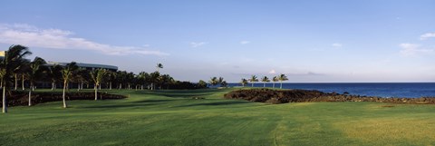 Framed Waikoloa Golf Course at the coast, Waikoloa, Hawaii, USA Print