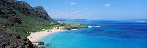 Framed High angle view of a coast, Makapuu, Oahu, Hawaii, USA Print