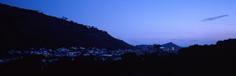 Framed Valley at dusk, Palolo, Oahu, Hawaii, USA Print