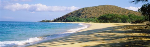 Framed Surf on the beach, Big Beach, Makena, Maui, Hawaii, USA Print