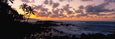 Framed Sunset North Shore, Oahu, Hawaii Print