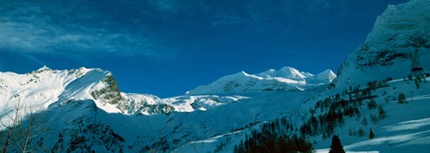 Framed Snowcapped mountain range, Simplon Pass, Valais Canton, Switzerland Print