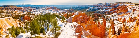 Framed High angle view of rock formations, Boat Mesa, Bryce Canyon National Park, Utah, USA Print
