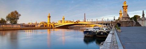 Framed Bridge across the river, Pont Alexandre III, Seine River, Paris, Ile-De-France, France Print