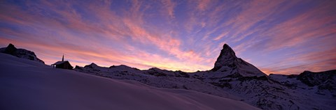 Framed Mt Matterhorn at sunset, Riffelberg, Zermatt, Valais Canton, Switzerland Print