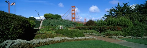 Framed Suspension bridge, Golden Gate Bridge, San Francisco Bay, San Francisco, California, USA Print