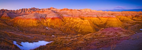 Framed Rock formations on a landscape, Badlands National Park, South Dakota, USA Print