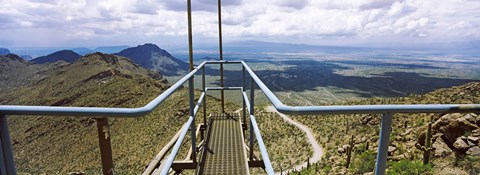 Framed South West view towards the Old Tucson Movie Set, Tucson Mountain Park, Tucson, Arizona Print