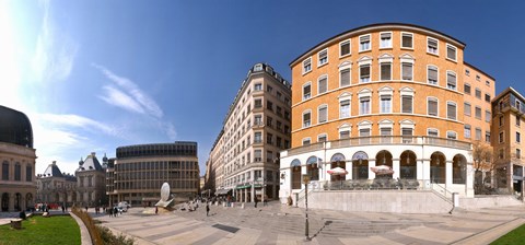 Framed Buildings at Place Louis Pradel, Lyon, Rhone, Rhone-Alpes, France Print