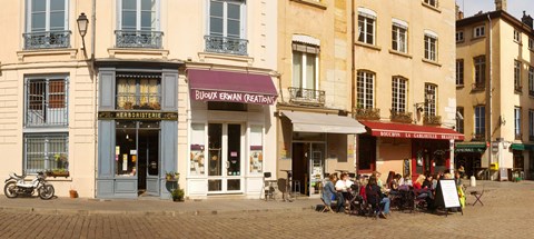 Framed Buildings in a city, St. Jean Cathedral, Lyon, Rhone, Rhone-Alpes, France Print