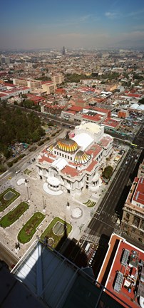 Framed High angle view of Palacio de Bellas Artes, Mexico City, Mexico Print