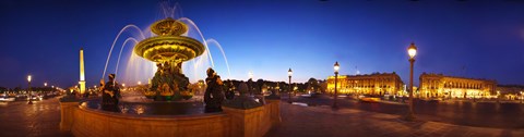 Framed Place de la Concorde at dusk, Paris, Ile-de-France, France Print