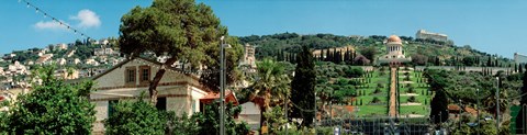 Framed Baha&#39;i Temple on Mt Carmel, Haifa, Israel Print