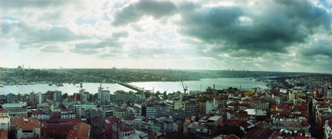 Framed View of a city on a cloudy day, Istanbul, Turkey Print