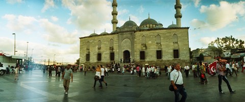 Framed Courtyard in front of Yeni Cami, Eminonu district, Istanbul, Turkey Print