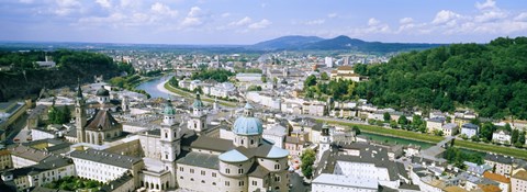 Framed Buildings in a city, view from Hohensalzburg Castle, Salzburg, Austria Print