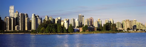 Framed City skyline, Vancouver, British Columbia, Canada Print