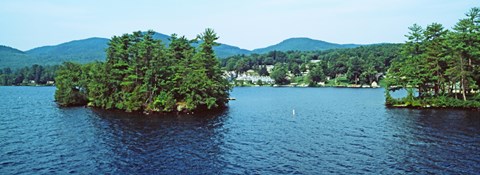 Framed Wooded island, Lake George, New York State, USA Print