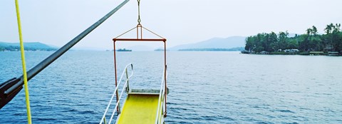 Framed Lake George viewed from a steamboat, New York State, USA Print