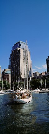 Framed Boats at North Cove Yacht Harbor, New York City (vertical) Print