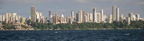 Framed Skyscrapers at the waterfront, Salvador, Brazil Print