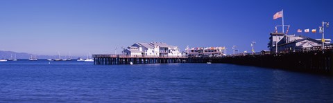 Framed Harbor and Stearns Wharf, Santa Barbara, California Print