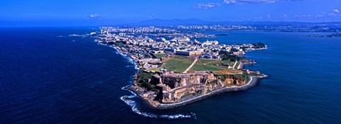 Framed Aerial view of the Morro Castle, San Juan, Puerto Rico Print