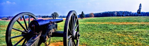 Framed Cannon at Manassas National Battlefield Park, Manassas, Prince William County, Virginia, USA Print