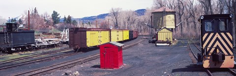 Framed Old train terminal, Chama, New Mexico Print