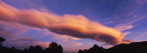 Framed Cumulus clouds in the sky at dusk, Paso Robles, San Luis Obispo County, California, USA Print