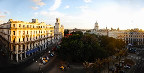 Framed Buildings in a city, Parque Central, Old Havana, Havana, Cuba Print