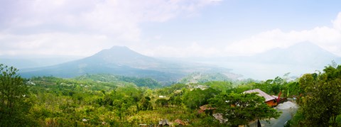 Framed Volcanos and Lake Batur, Kintamani, Bali, Indonesia Print