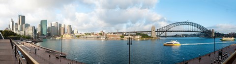 Framed Buildings at waterfront, Circular Quay, The Rocks, Sydney Harbor Bridge, Sydney, New South Wales, Australia 2012 Print