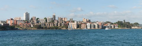 Framed Apartments and houses at the waterfront, Waruda Street, Kirribilli Avenue, Kirribilli, Sydney, New South Wales, Australia Print