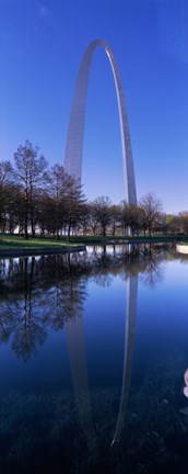 Framed Gateway Arch reflecting in the river, St. Louis, Missouri, USA Print