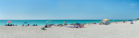 Framed People on the beach, Venice Beach, Gulf Of Mexico, Venice, Florida, USA Print