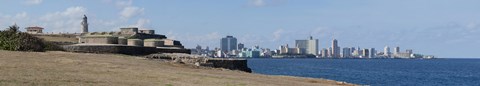 Framed Morro Castle with city at the waterfront, Havana, Cuba 2013 Print