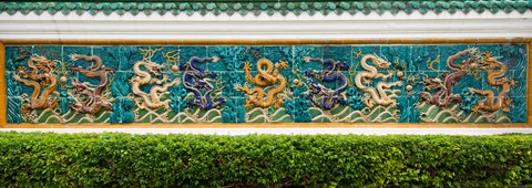 Framed Dragon frieze outside a building, Singapore Chinese Chamber of Commerce and Industry, Singapore Print