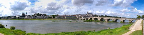 Framed Jacques Gabriel Bridge over the Loire River, Blois, Gulf Of Morbihan, Morbihan, Brittany, France Print