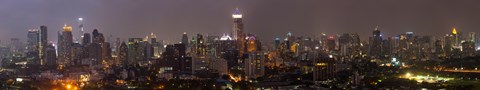 Framed High angle view of city at dusk, Bangkok, Thailand Print