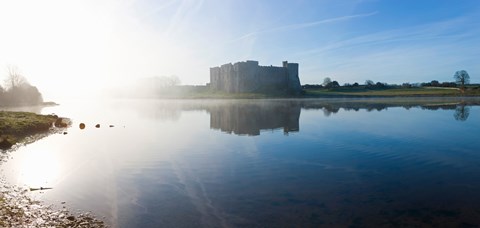 Framed Castle at the waterfront, Carew Castle, Carew, Welsh County, Pembrokeshire, Wales Print