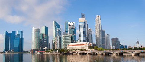 Framed Buildings at the waterfront, Singapore City, Singapore Print